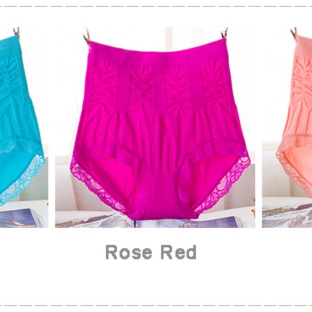 Rose Red Pin up Panties. High waist light control panties.